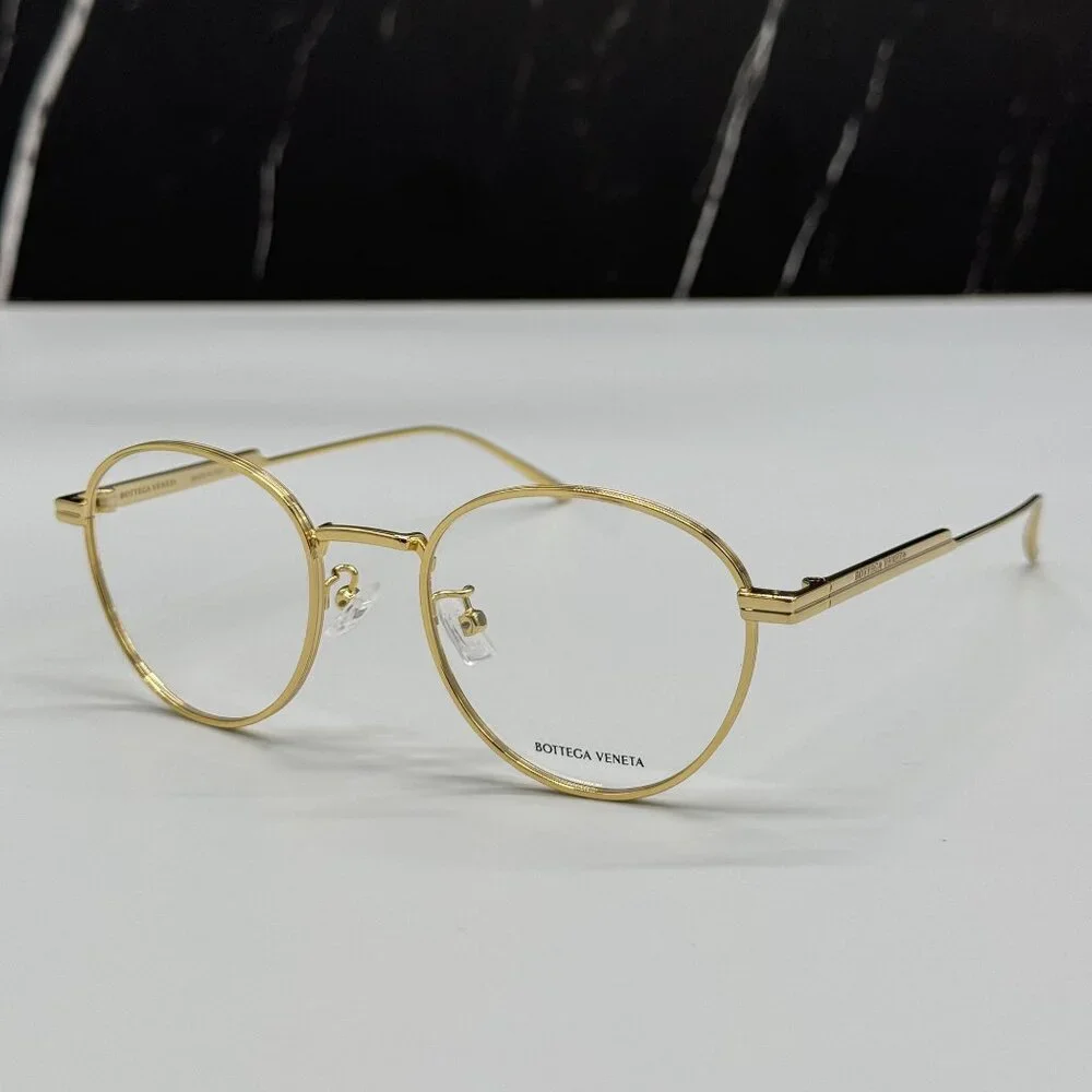 NEW BOTTEGA VENETA BV1016OA 002 ROUND GOLD UNISEX EYEGLASSES BOTTEGA VENETA